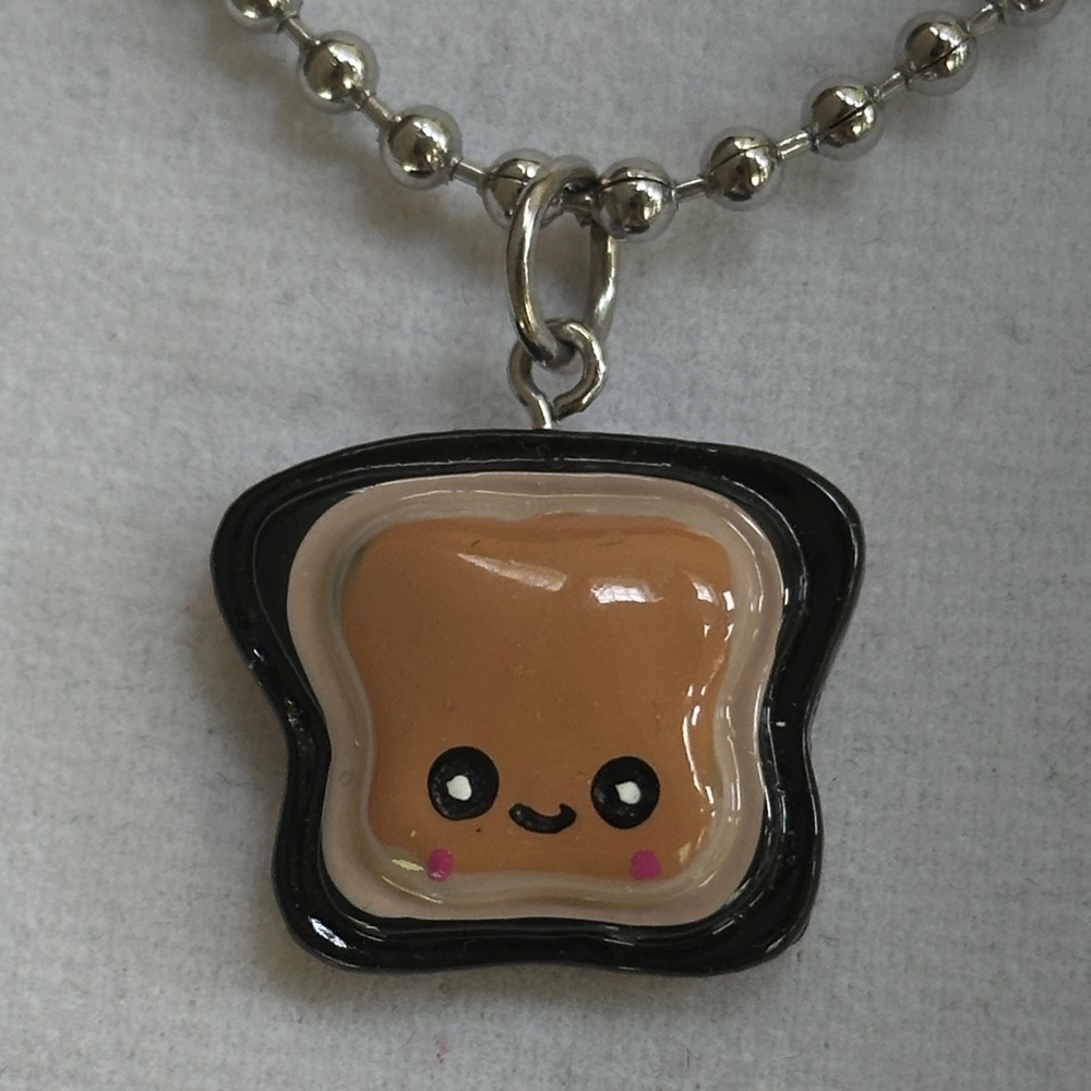 Cute Toast Pendant Necklace